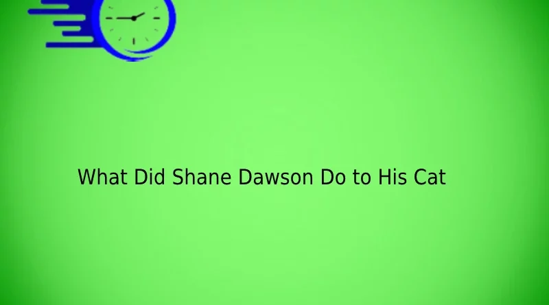 What Did Shane Dawson Do to His Cat